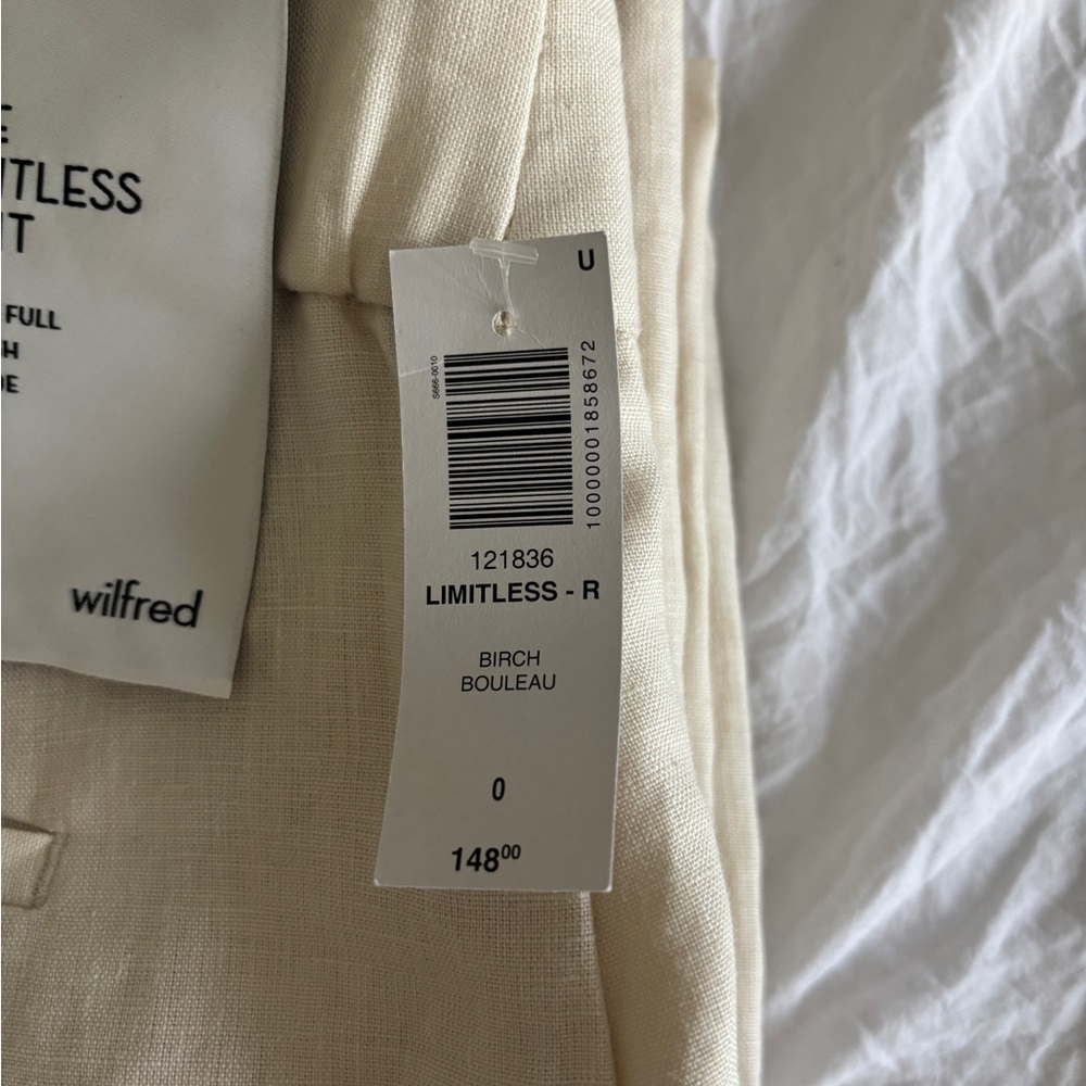 (NWT) Wilfred - Aritzia -The Limitless Pant in Linen - Color: Birch - Picture 11 of 16